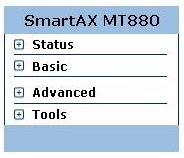HUAWEI SmartAX-MT880 | Левое меню